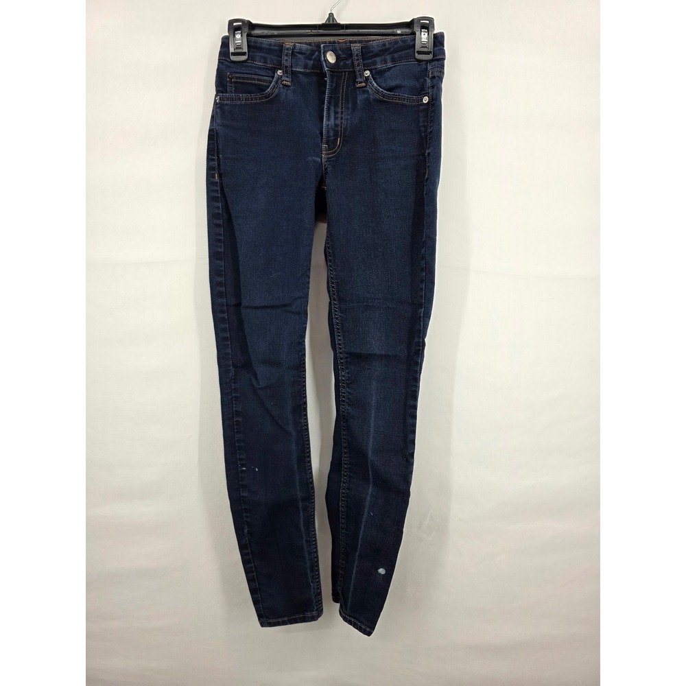 Calvin Klein Jeans Womens 2x30 Dark Wash Skinny Denim Blue Jeans